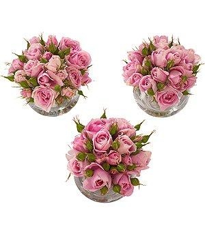 Pink Rose Vase Trio