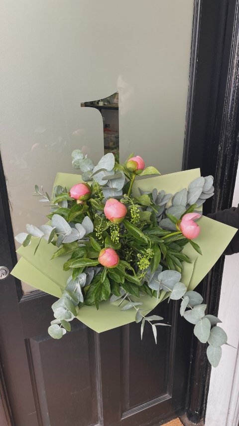 Passionate about Peonies Hand Tied